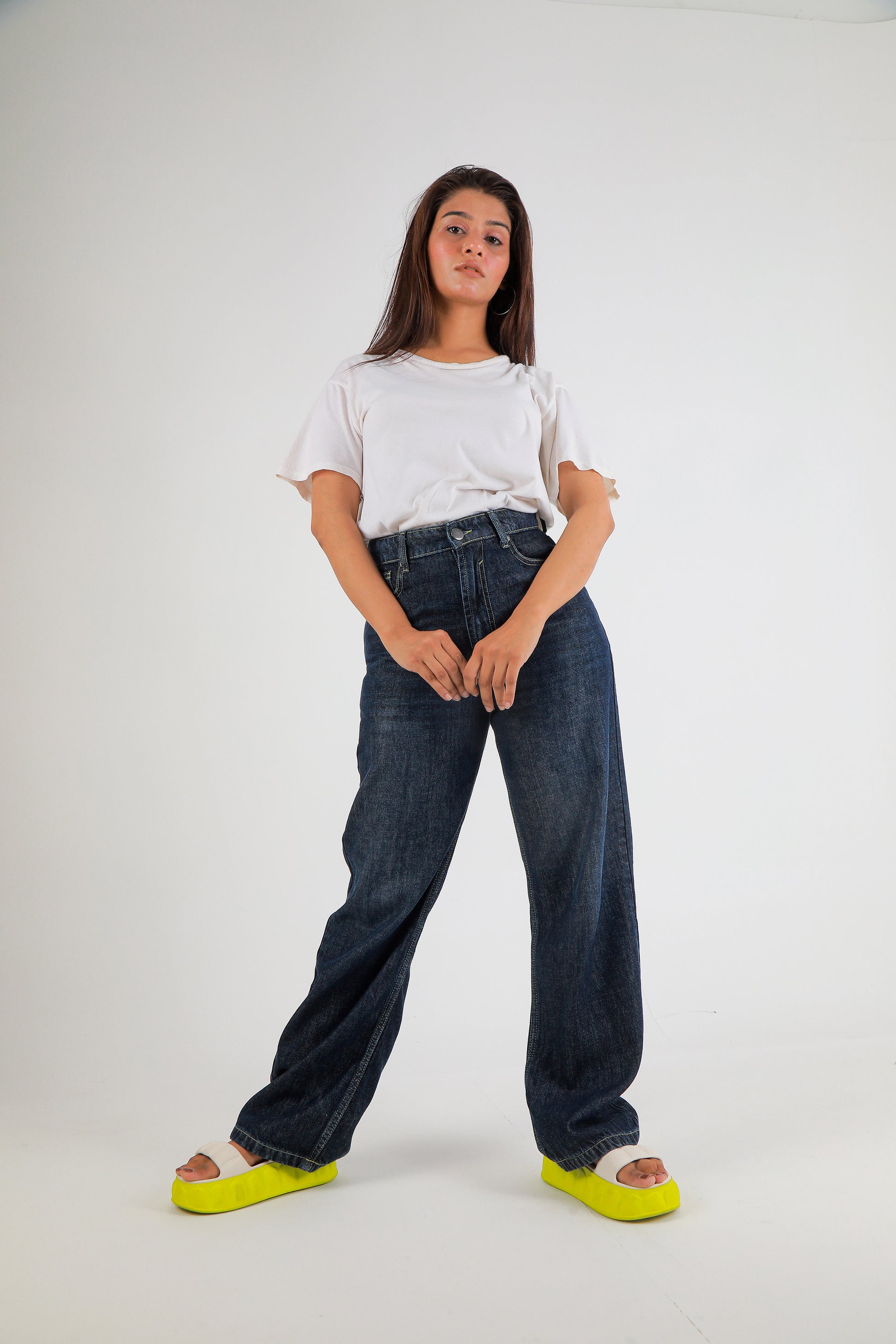 Women's Premium Wide Leg Fit Denim Dark Wash